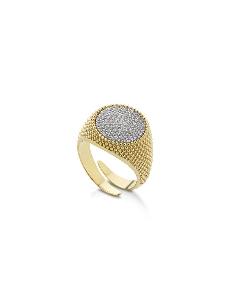 Anelli Mediterraneo Gioielli | Anello Shinedots Gold Tondo