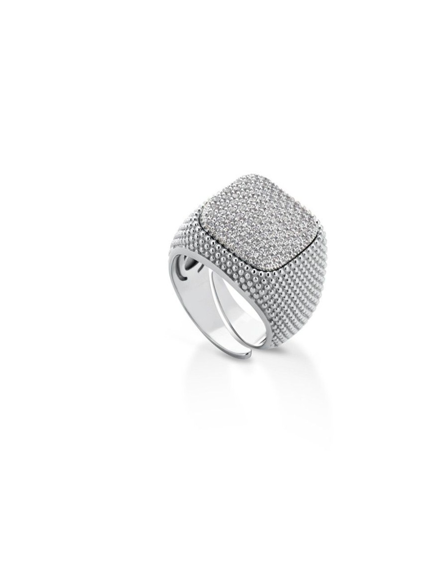 Anelli Mediterraneo Gioielli | Anello Shinedots Silver Quadrato